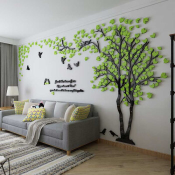 3d立体墙贴画墙纸自粘客厅墙壁贴纸房间沙发电视背景墙装饰 黑色树干