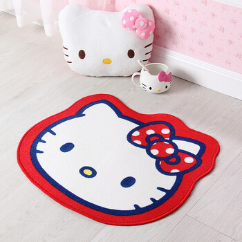 
                                        hello kitty系列 卡通地垫 加厚植绒包边浴室地垫客厅卧室门垫 KT猫地垫 大脸猫 54X60CM                