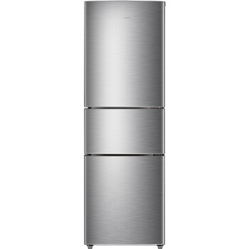 容声(Ronshen) 218升 小型三门冰箱 三门三温 中门软冷冻 静音节能家用电冰箱 拉丝银 BCD-218D11N