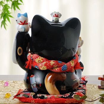 
                                        金石工坊 开业礼品 商铺摆件招财猫摆件SC1016满愿成就转运猫存钱罐大号                