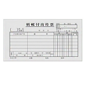 支付证明单各类财会凭证 转账付出传票