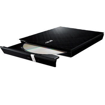 华硕8倍速 USB2.0 外置DVD刻录机 移动光驱 黑色(兼容苹果系统/SDRW-08D2S-U)
