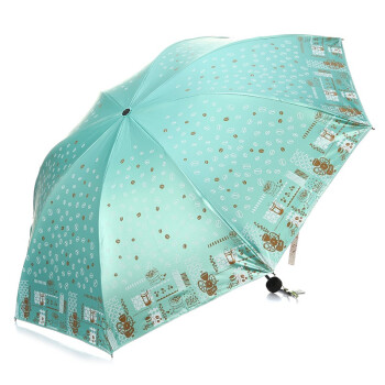 
                                        
                                        天堂伞 摩卡人生双面柔粉彩胶三折晴雨伞33131E浅湖绿                