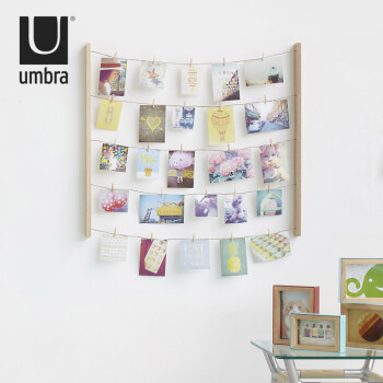 
                                        Umbra 加拿大 HANGIT  晾衣架造型墙式相框 创意相片墙 墙面照片展示 原色390                
