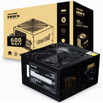 长城（Great Wall）额定600W HOPE-7000DS电脑电源（双8PIN/75cm长线材/宽幅/温控风扇/独立开关）