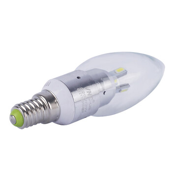 V-POWER 发光蜡烛E14光源水晶灯专用 LED360度灯泡 3W尖泡正白光
