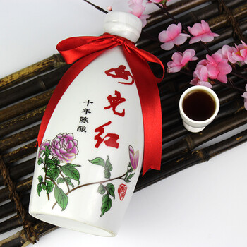 女兒红 牡丹瓶 十年陈酿 半干型 绍兴黄酒 500ml 礼盒装