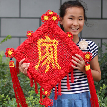 
                                        安礼轩中国结大号挂件家里鱼福挂饰过年春节装饰结婚新房布置喜庆用 福字挂件 中号120*48cm                