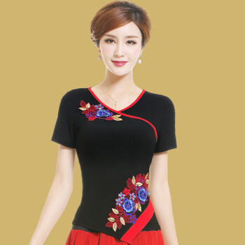 猫莉2017广场舞服装新款套装夏季短袖短裙子跳舞蹈水兵舞衣服女中老年