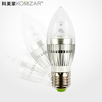 科美家光源4瓦超省电ledE27透明尖泡超节能灯具8016 8016-暖白