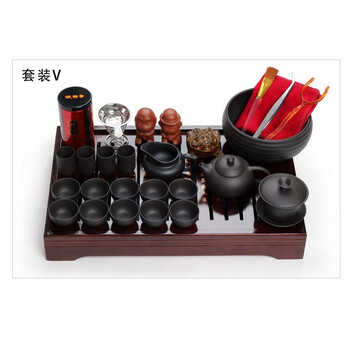 茶具套装 紫砂功夫茶具礼品套装 实木茶盘整套套装 紫砂功夫茶具礼品套装