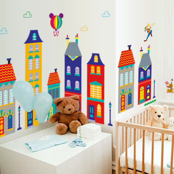 
                                        DEEZU 可移除环保墙壁 贴纸 卧室儿童房婴儿宝宝房间装饰墙贴画 D-0069 特大                