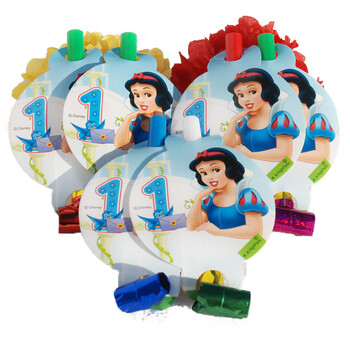 孩派Disney正品/生日派对用品/一岁白雪公主吹龙/6个