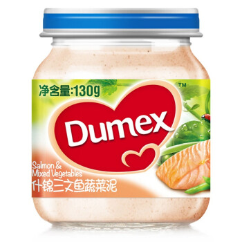 Dumex多美滋什锦三文鱼蔬菜泥 6个月+ 130g/罐 法国进口辅食