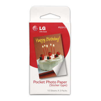 LG PS2203 Pocket Photo 2.0 口袋相印机 趣拍得 专用相纸 30张 LG可粘贴相纸一盒30张