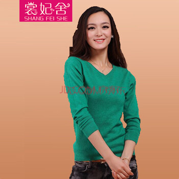 
                                        裳妃舍 女式羊绒衫秋冬装新款短款纯色毛衣长袖打底 针织衫 白色 XXL                