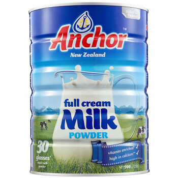成人奶粉 安佳全脂乳粉 新西兰进口900g罐装 全脂奶粉900g
