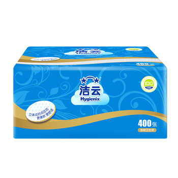 洁云卫生纸 加韧方包400张(2层)*30包 抽纸厕纸替代卷纸 擦手纸巾整箱