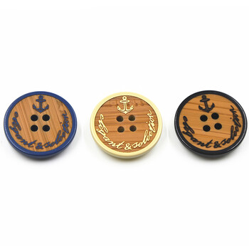 
                                        迈利达树脂木纹四眼钮扣大衣 休闲外套纽扣扣子 米黄 18mm(2颗)                