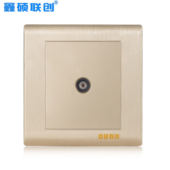 鑫硕联创家装超薄款电视插座 S85系列面板 香槟金S600
