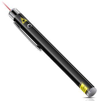 得力(deli)3933 钢笔造型便携式激光笔/无线演示器 黑/银随机 红光