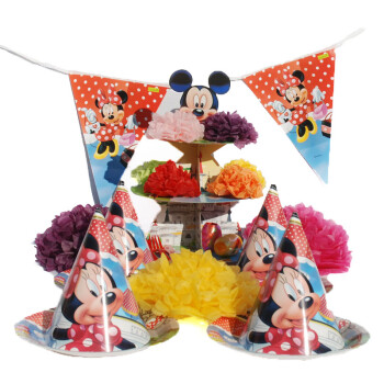孩派HighParty生日派对用品/生日聚会用品/儿童生日用品/米妮Minnie6人基本装