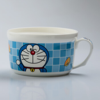 HelloKitty陶瓷泡面碗日式餐具创意可爱泡面杯汤碗套装大号带盖勺 哆啦a梦桃心