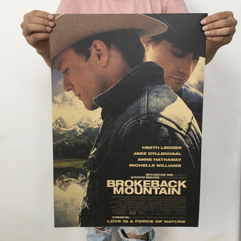电影海报复古怀旧海报咖啡馆酒吧宿舍装饰画芯 浅黄色 h549断背山 51*