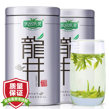 乐品乐茶 茶叶 绿茶 龙井茶新茶 雨前龙井春茶100g*2罐