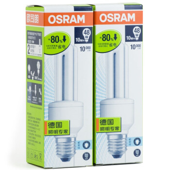 【京东超市】OSRAM欧司朗T3标准型节能灯10W日光色E27(两支装)