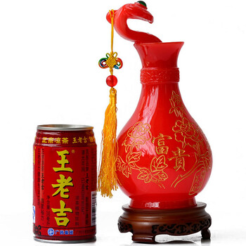 聚善缘 家居装饰花瓶摆件 婚房装饰饰品 乔迁开业礼品 送长辈礼物中式新房大红手工工艺品摆设