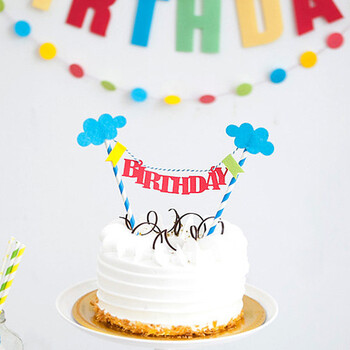 
                                        孩派（HihgParty） 儿童生日派对蛋糕装扮用LOVE 爱心 装饰蛋糕小插旗 生日云朵插旗                