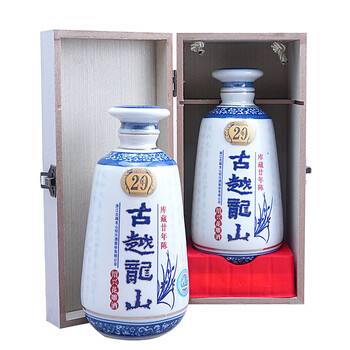 古越龙山 木盒库藏 二十年陈 半干型 绍兴黄酒 500ml 单瓶装