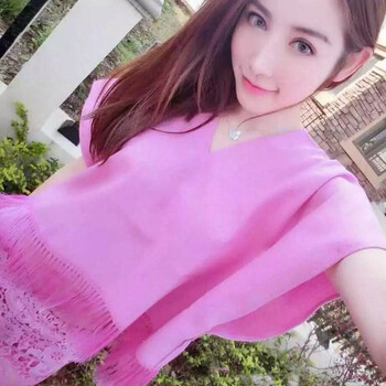 兰恩丝 2015夏季新款时尚韩版女装气质性感夜店流苏上衣+蕾丝短裤休闲套装3171 粉红色 均码