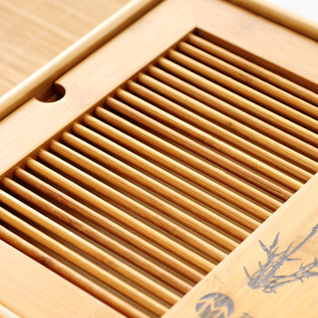 茗匠 小箱式储水茶盘  孟宗竹制茶盘 茶台茶海 功夫茶具 大中小号 大号