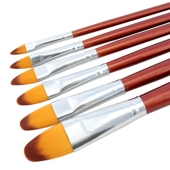 芬尚 尼龙圆头水粉笔 油画笔丙烯画笔学生美术颜料画笔hb1703 双号6支装