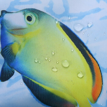 特朗斯福 热带鱼德国防水涤纶印花浴帘180X180CM白色