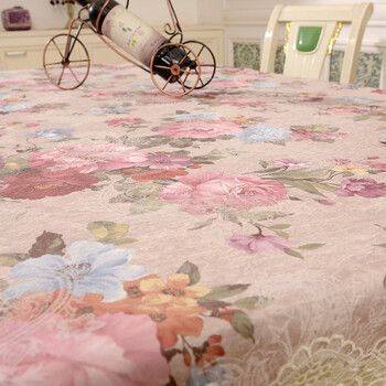 
                                        真琴 欧式餐桌布艺茶几布蕾丝台布罩套 花之语 150*210cm餐桌布                