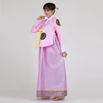 美机宝 韩国古装传统韩服女宫廷礼服 少数朝鲜族舞蹈表演出服装 mz009
