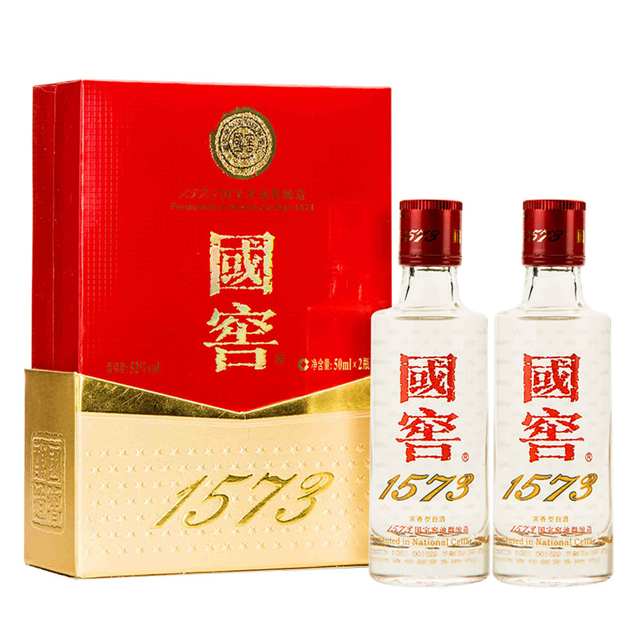 高級白酒 國窖1573 375ml+酒器・グラス2個セット 中国白酒 国窖1573 グラス付