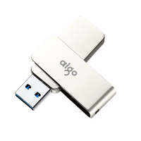 爱国者（aigo）128GB  USB3.2 U盘 读速220MB/s U330金属旋转 高速读写 商务办公学习耐用优盘
