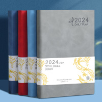 嘉然恒 日程本2024龙年每日计划本A5带日期笔记本本子高颜值一天一页效率手册日历式记事本可定制 自填式灰色