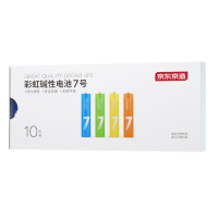 京东京造7号电池10节单色装彩虹碱性电池无汞环保 玩具/血压计/血糖仪/遥控器/挂钟/电子锁/体脂秤/鼠标
