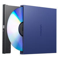 绿联 8倍速 USB外置光驱刻录机DVD  移动光驱 外置刻录一体 适用笔记本电脑台式机外接光驱便携 【USB+Type-C双口传输】高速读刻 即插即用