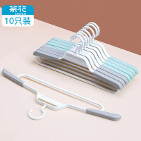 茶花 衣架 防滑晾衣架子 无痕衣挂晒衣架 可伸缩宽肩衣服撑子 10只装