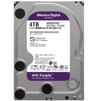 西部数据（WD）4TB 监控级机械硬盘 WD Purple 西数紫盘 SATA 256MB CMR垂直 录像机硬盘 3.5英寸WD43PURZ