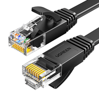 绿联六类网线 千兆网络宽带线 CAT6类家用电脑监控扁平网线 8芯双绞成品跳线 5米 黑色50176