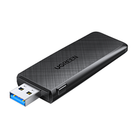 绿联USB无线网卡免驱动AC1300 台式机WiFi接收器 5G双频千兆高速 适用电脑笔记本通用WiFi发射器