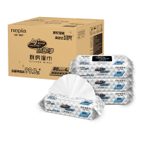 妮飘（Nepia）厨房湿巾80抽*4包整箱99.9%杀菌去油污家用懒人抹布一次性湿纸巾