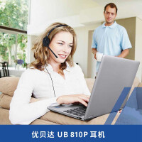 YBEIDA优贝达UB810P耳机耳麦+3.5 mm双插带静音线缆头戴式客服中心办公耳机链接电脑